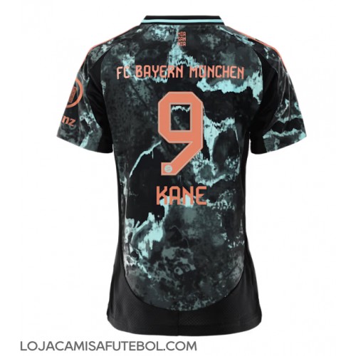 Camisa de Futebol Bayern Munich Harry Kane #9 Equipamento Secundário Mulheres 2024-25 Manga Curta